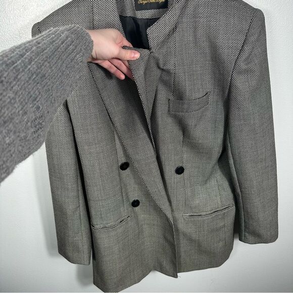 Giorgio Sant’Angelo Vintage Double-Breasted Long Line Pure Wool Blazer Size 8 - Picture 4 of 15